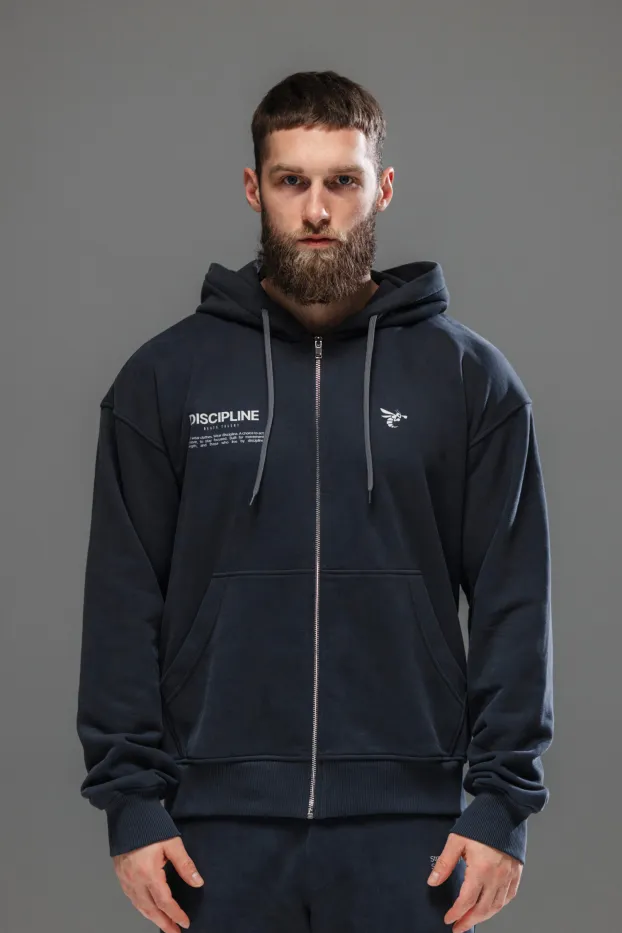 Sudadera con cremallera Discipline— Azul marino
