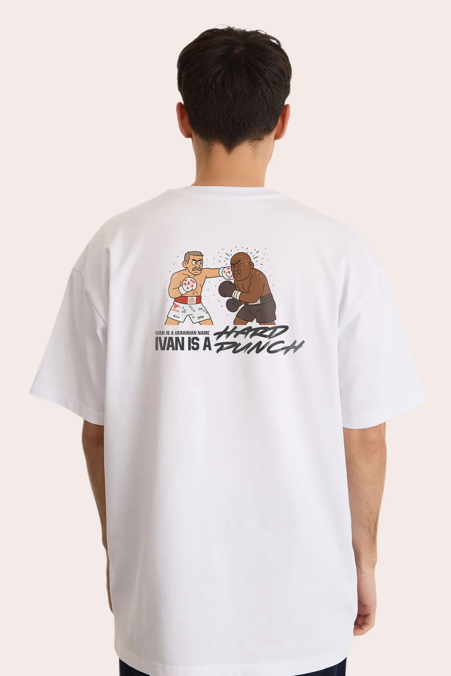 White T-Shirt Usyk Hard Punch