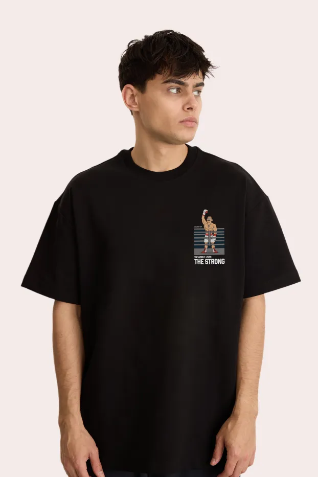 Camiseta negra Usyk World Love The Strong