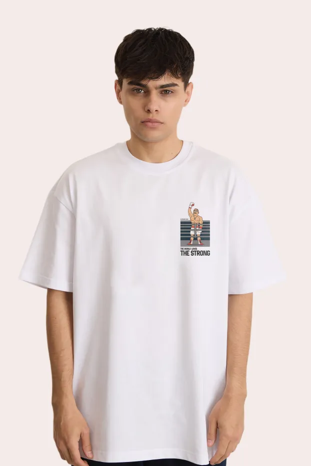 Camiseta blanca Usyk World Love The Strong