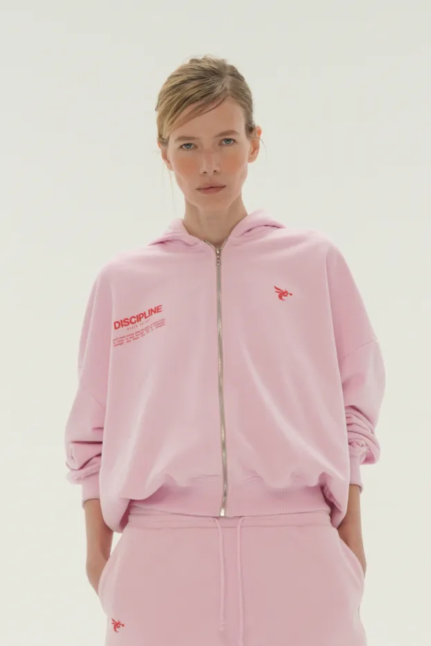 Women’s Zip Hoodie Discipline — Pink