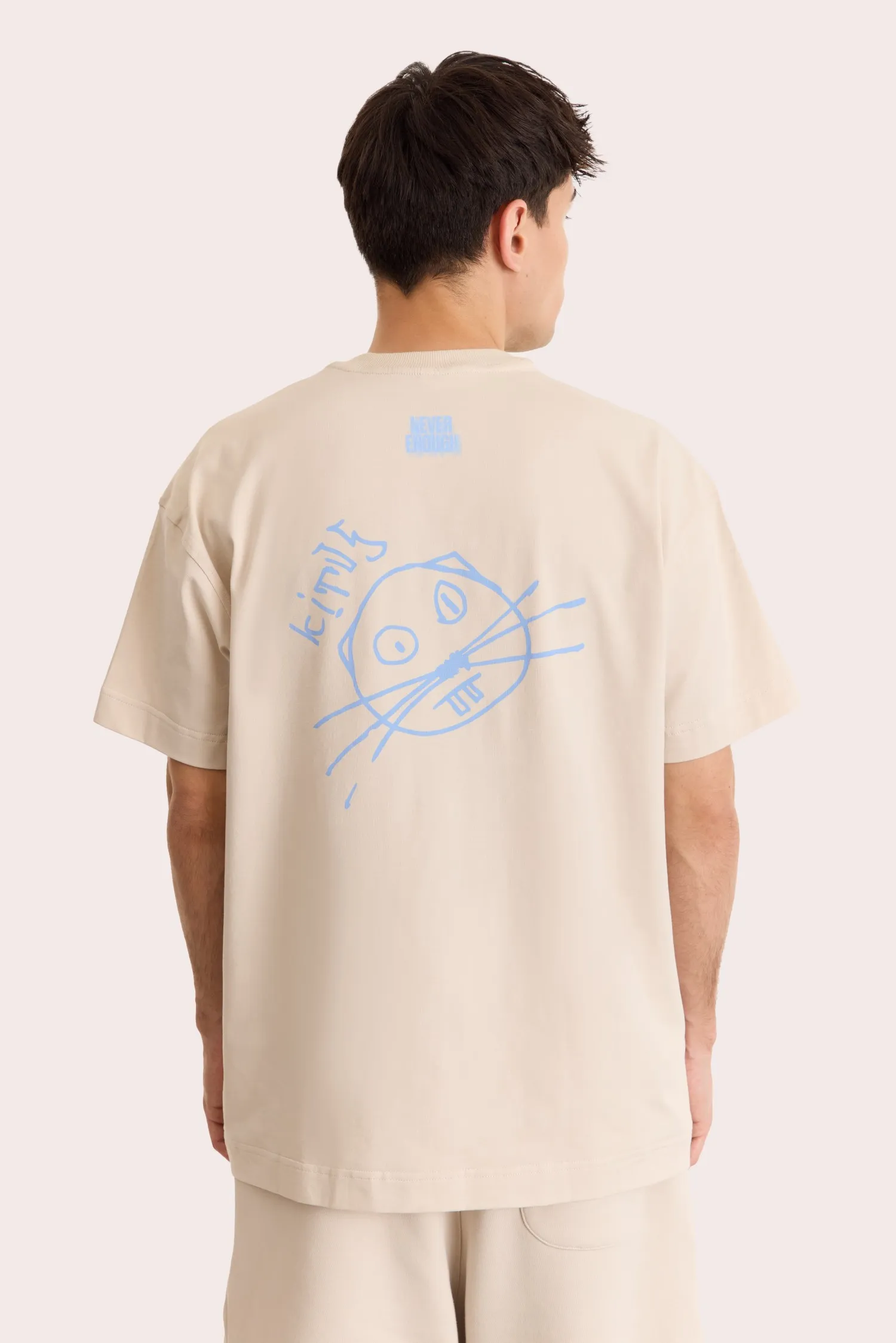 Men’s T-Shirt – Never Enough Kitus – Beige – 95% Cotton / 5% Elastane – 190 GSM – Ready To Fight (RTF)