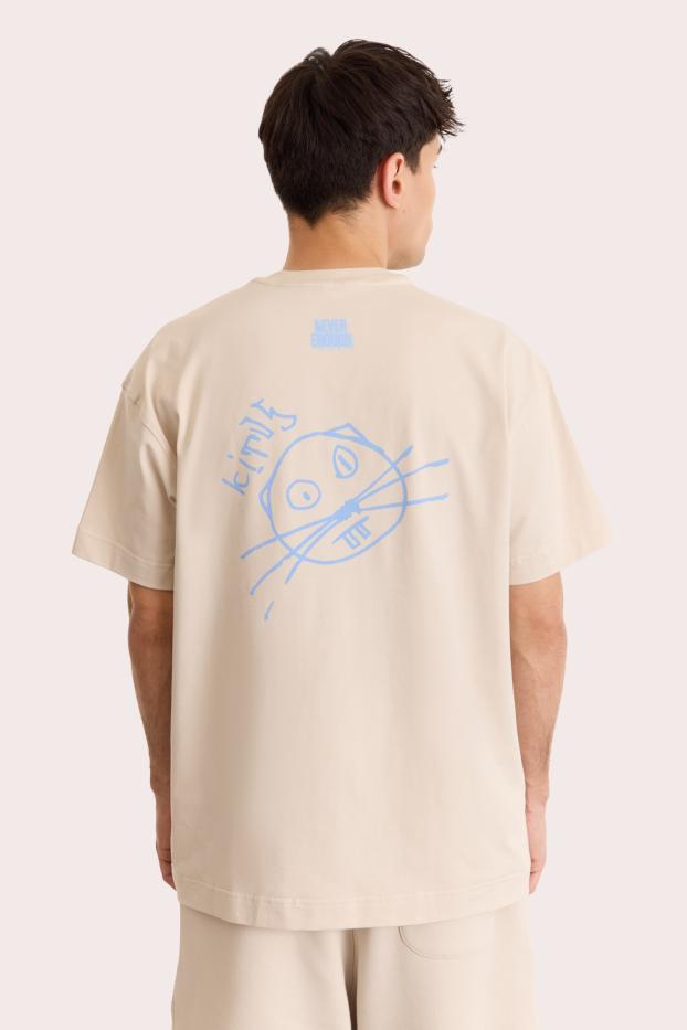 Чоловіча футболка – Never Enough Kitus – Бежева – 95% бавовна / 5% еластан – 190 GSM – Ready To Fight (RTF)