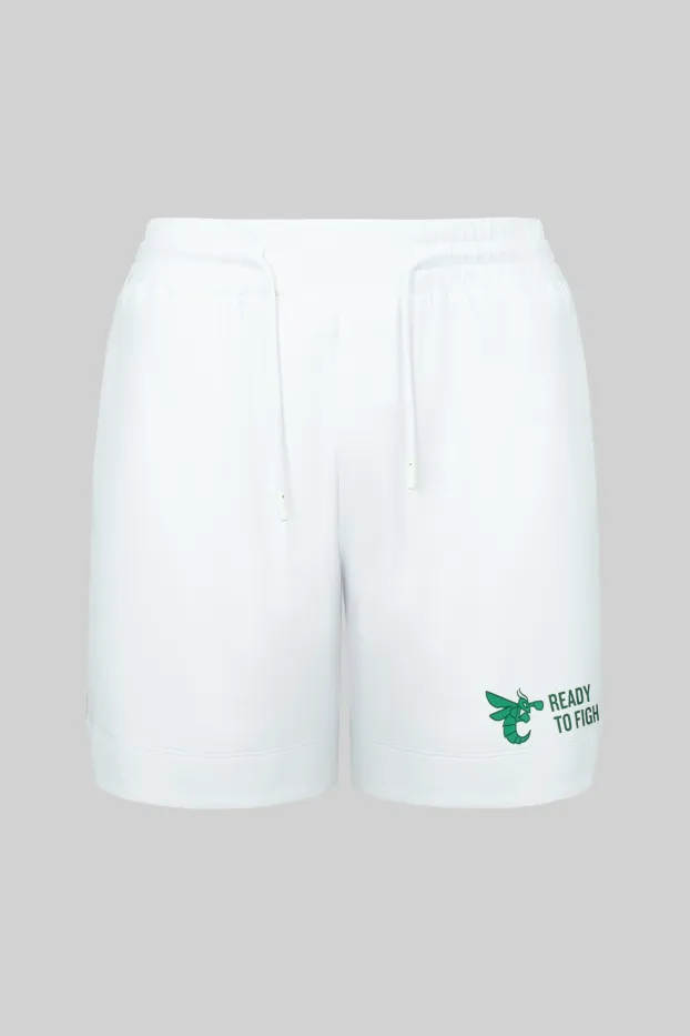 Men’s Shorts – 7 Days of Usyk – White – 95% Cotton / 5% Elastane – 190 GSM – Ready To Fight (RTF) 