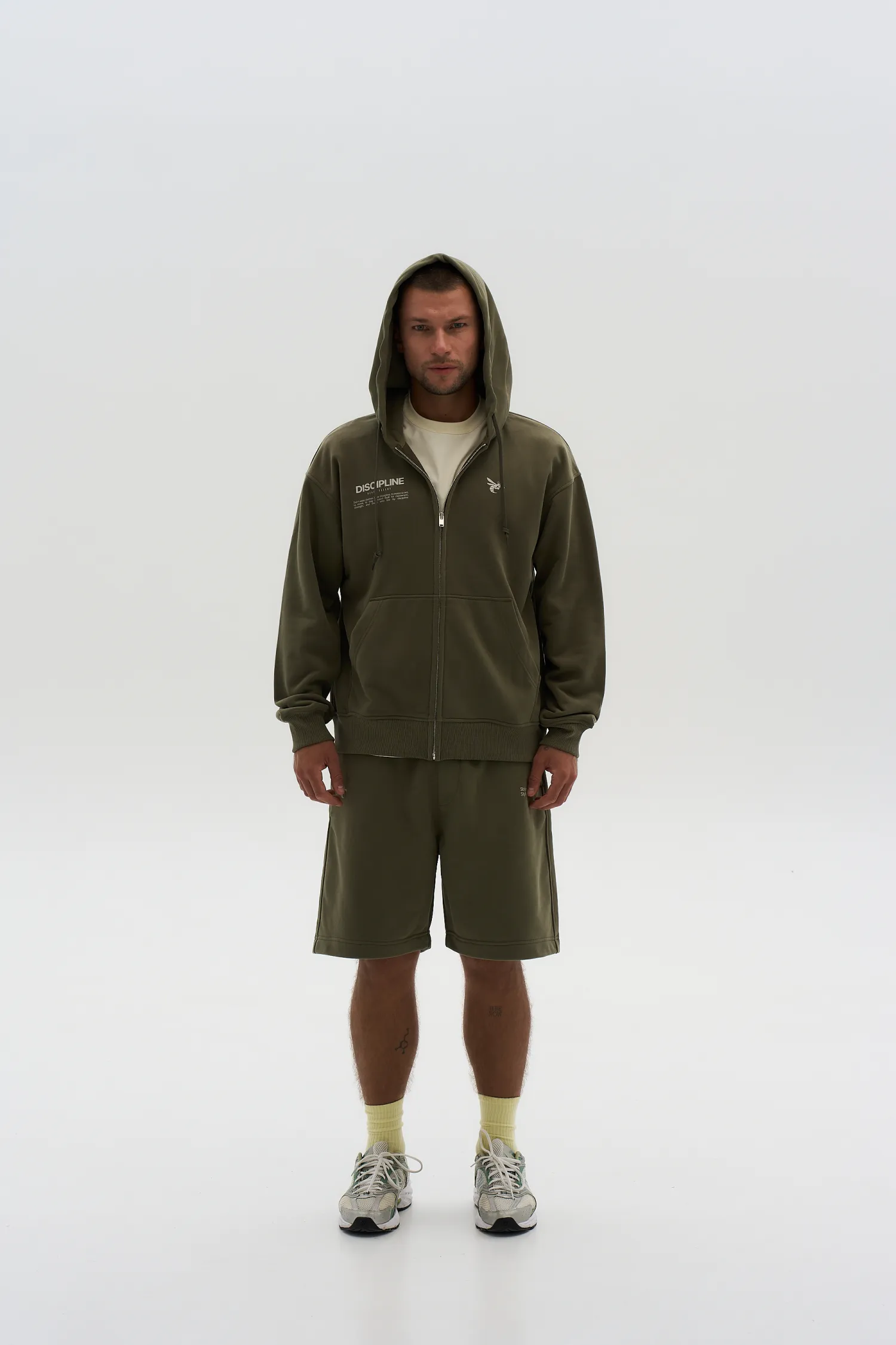 Zip Hoodie Discipline — Khaki