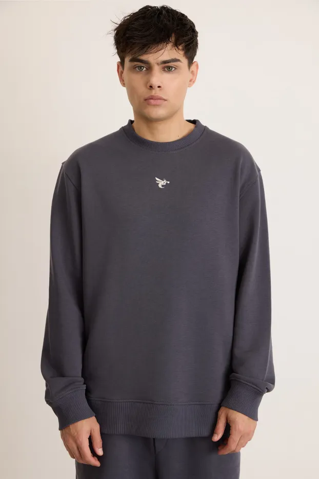 Herren Sweatshirt – Never Enough – Graphit – 70 % Baumwolle / 30 % Polyester – 320 GSM – Ready To Fight (RTF) 