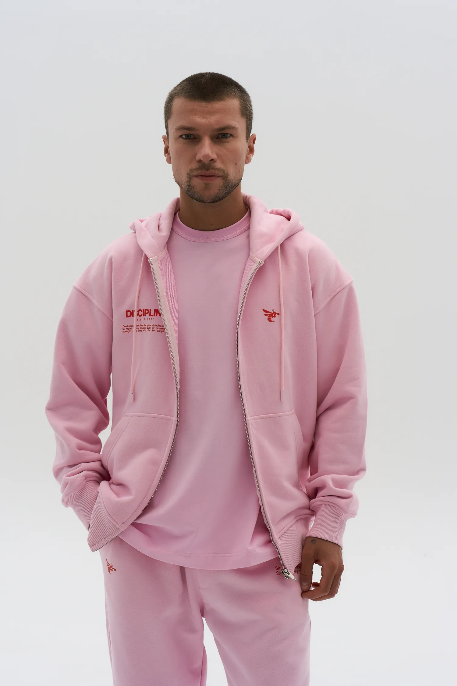 Zip Hoodie Discipline — Pink