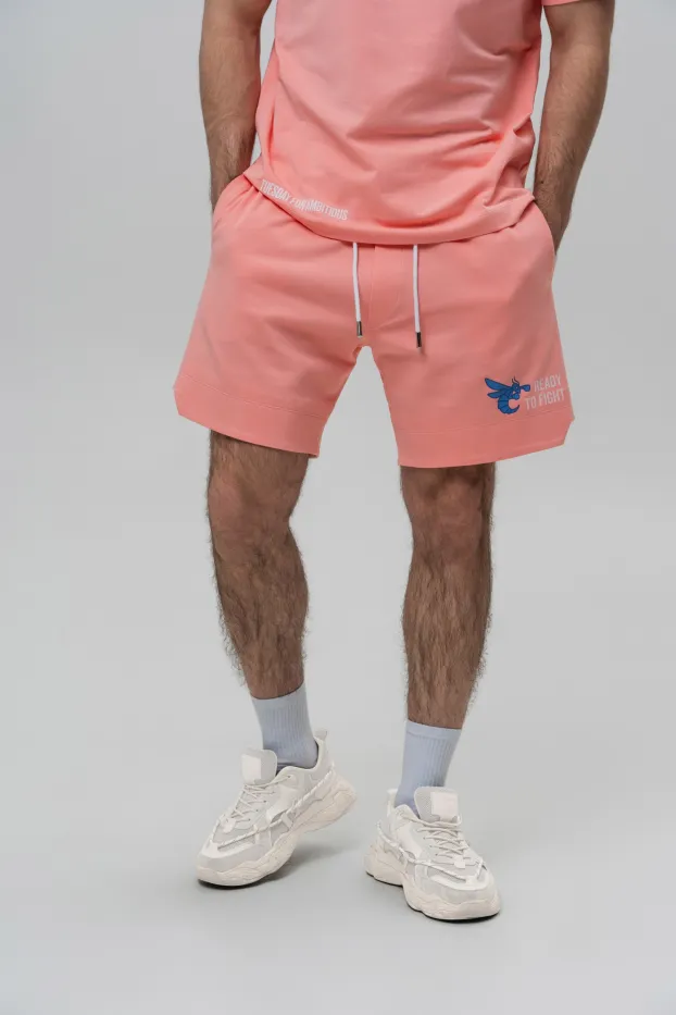Men’s Shorts – 7 Days of Usyk – Peach – 95% Cotton / 5% Elastane – 190 GSM – Ready To Fight (RTF) 