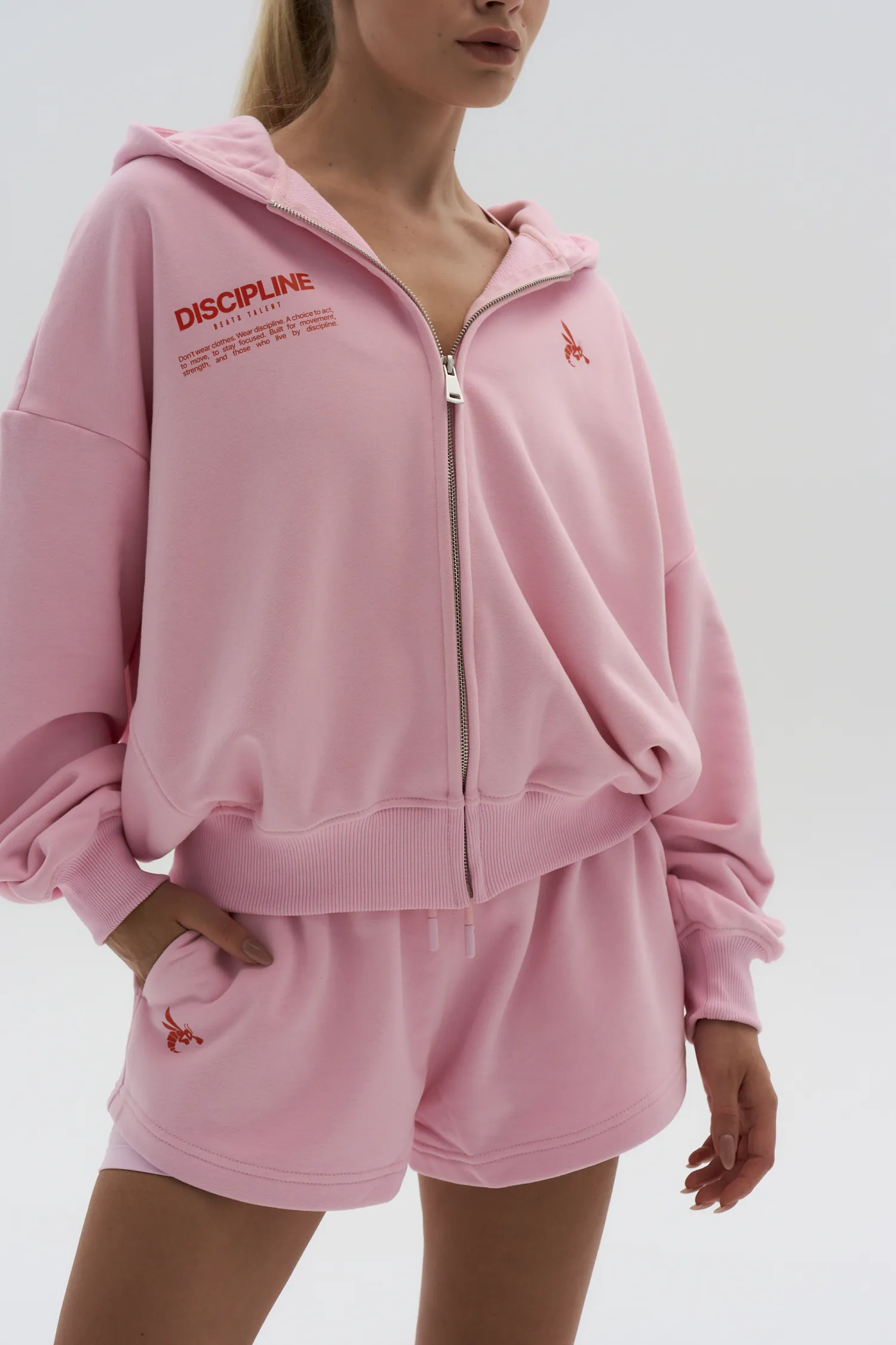 Women’s Zip Hoodie Discipline — Pink