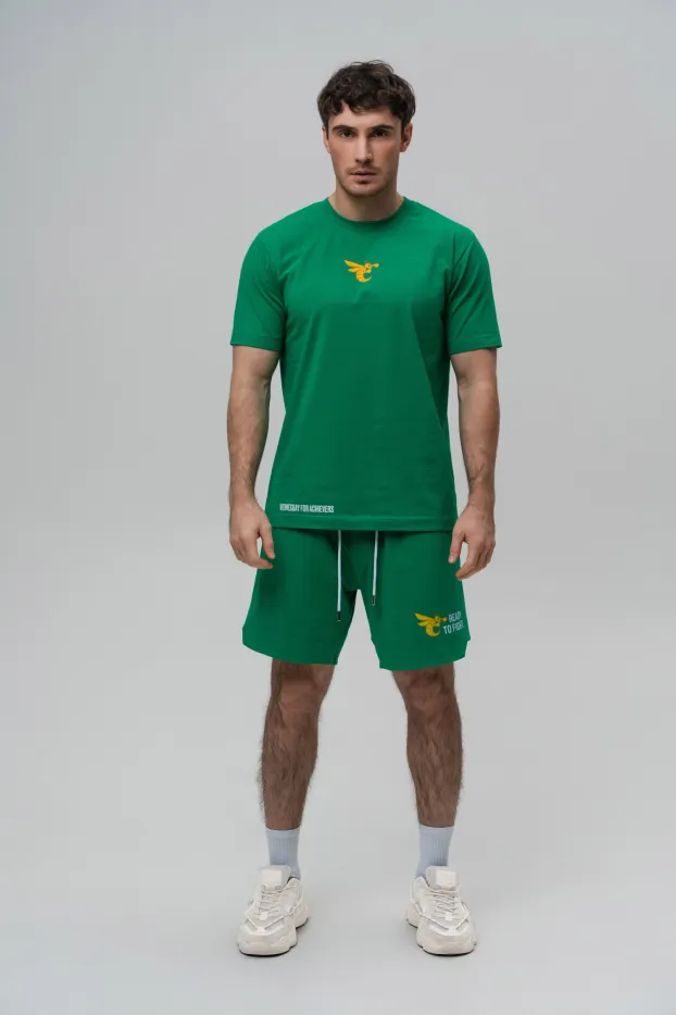 Men’s Shorts – 7 Days of Usyk – Green – 95% Cotton / 5% Elastane – 190 GSM – Ready To Fight (RTF) 