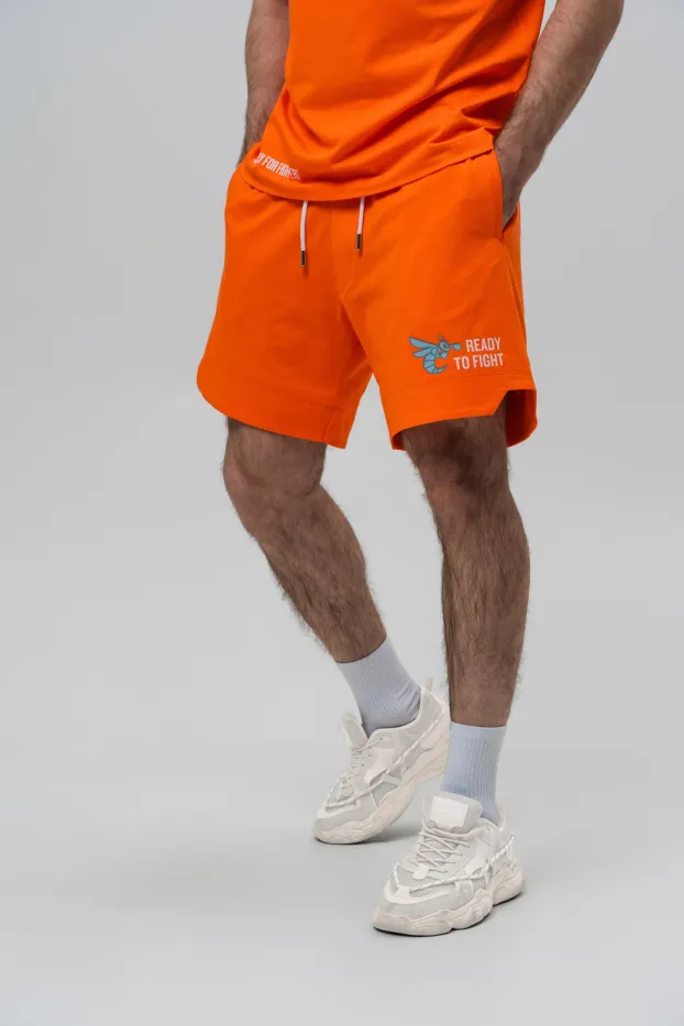 Men’s Shorts – 7 Days of Usyk – Orange – 95% Cotton / 5% Elastane – 190 GSM – Ready To Fight (RTF) 