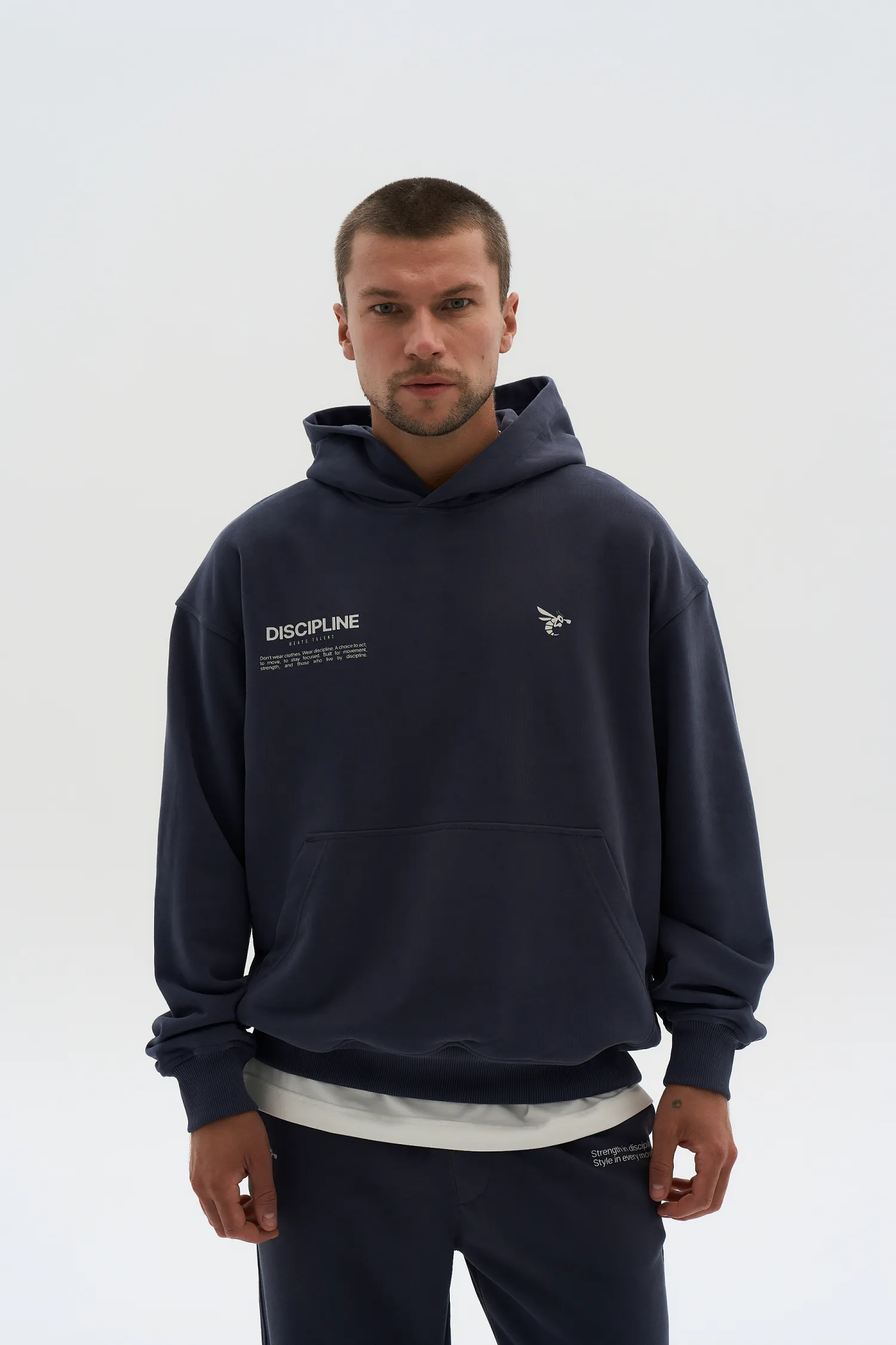 Hoodie Discipline — Navy Blue