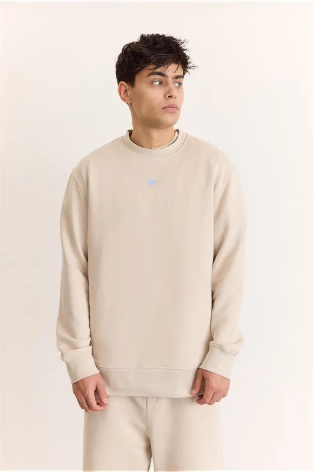 Men’s Sweatshirt – Never Enough – Beige – 70% Cotton / 30% Polyester – 320 GSM – Ready To Fight (RTF) 
