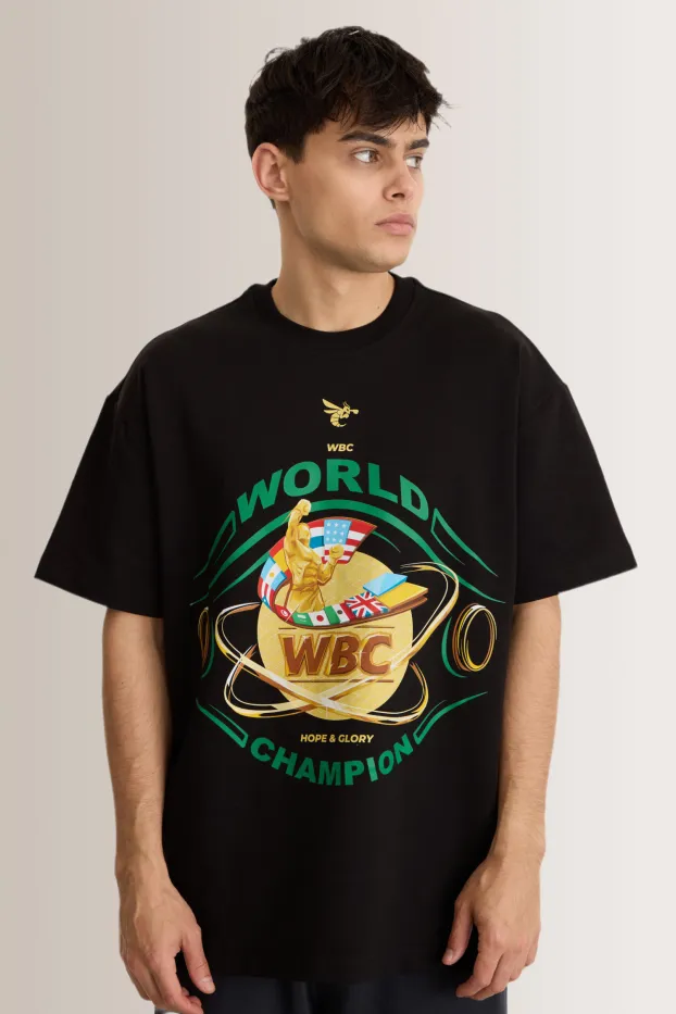  Herren  T-shirt – WBC x RTF Championchwarz – 95 % Baumwolle / 5 % Elasthan – 210 GSM – Ready To Fight (RTF)