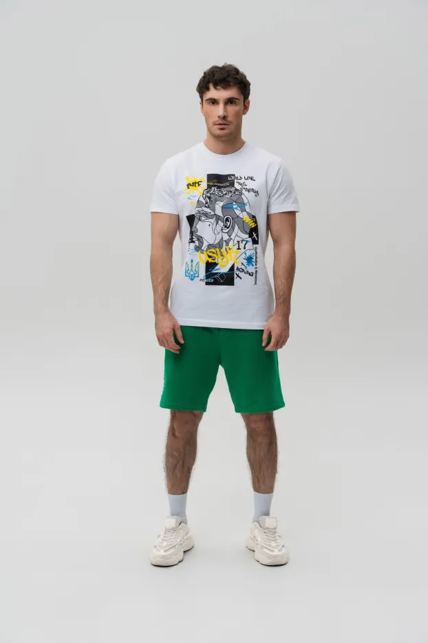 Herren Shorts – Team Usyk – Grün – 70 % Baumwolle / 30 % Elasthan – 230 GSM – Ready To Fight (RTF) 