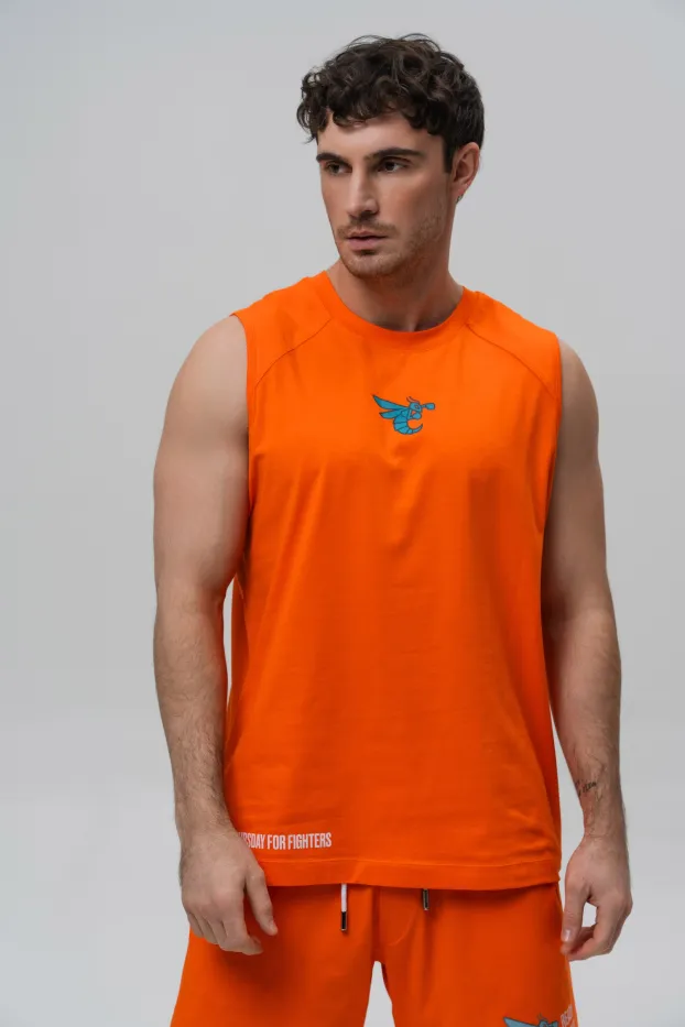 Herren Tanktop – 7 Days of Usyk – Orange – 95 % Baumwolle / 5 % Elasthan – 190 GSM – Ready To Fight (RTF)