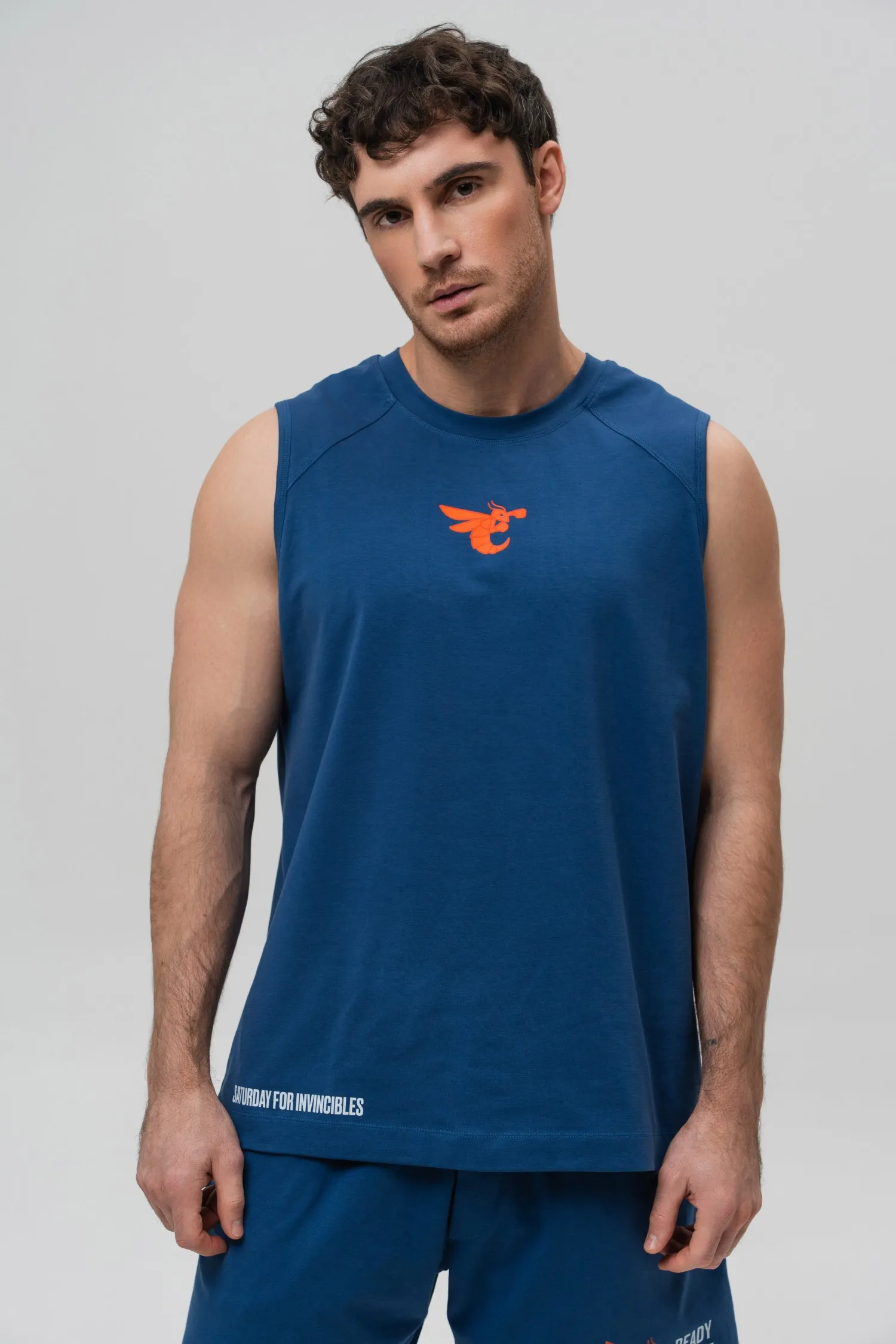 Men’s  Tank Top – 7 Days of Usyk – Navy Blue – 95% Cotton / 5% Elastane – 190 GSM – Ready To Fight (RTF)