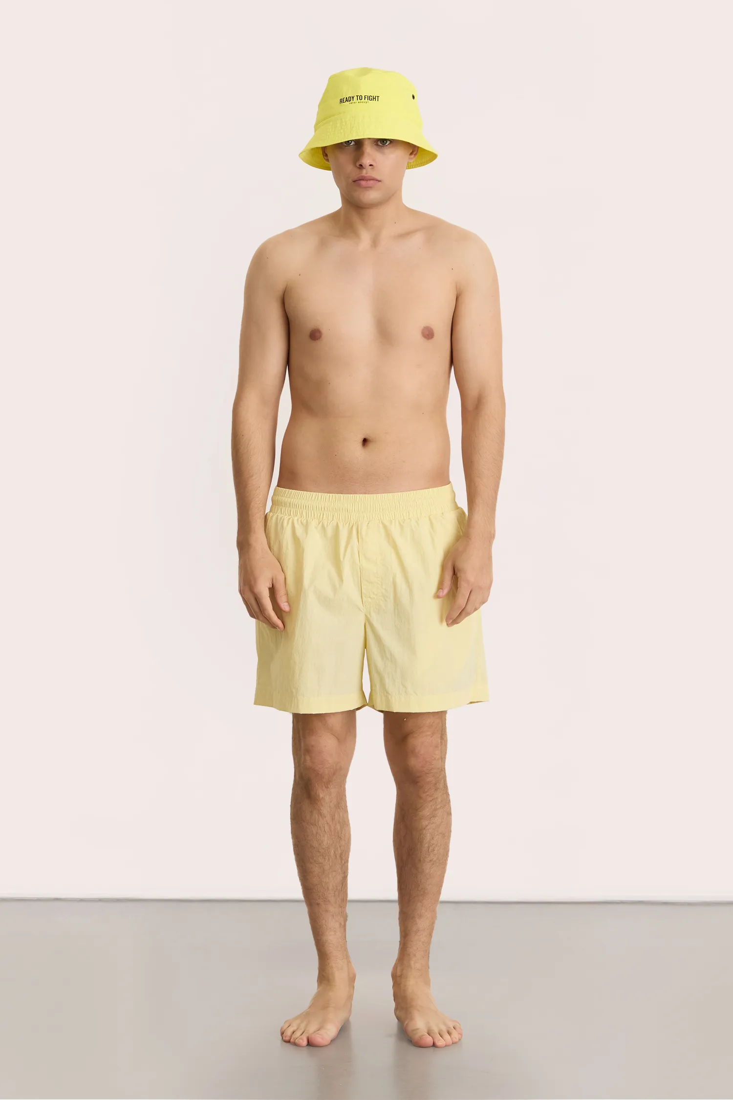 Men’s Swim Trunks – Never Enough – Yellow – 100% Polyester – 100 GSM – Ready To Fight (RTF)