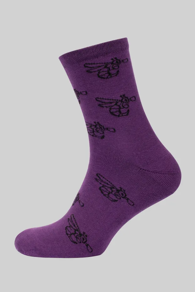 Chaussettes homme – 7 Days of Usyk – Violet – 90 % coton / 7 % élasthanne / 3 % polyamide – Ready To Fight (RTF) – 40-44