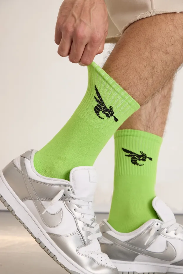 Herren Socken – Never Enough – Grün – 90 % Baumwolle / 7 % Elasthan / 3 % Polyamid – Ready To Fight (RTF) – 40–44