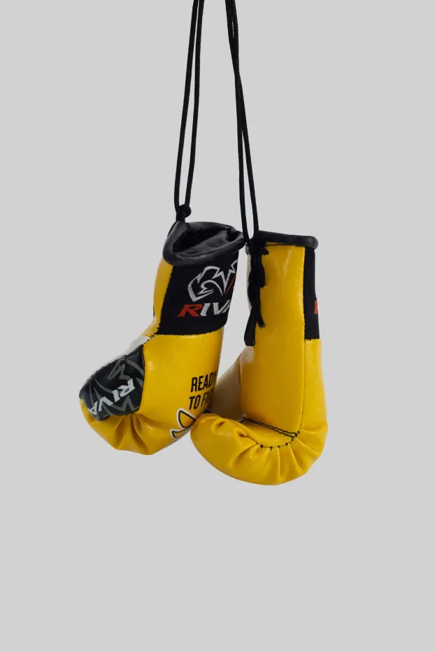 Souvenir – Mini Boxhandschuhe – RTF x RIVAL – Schwarz/Gelb – Synthetisches Leder – Ready To Fight (RTF)