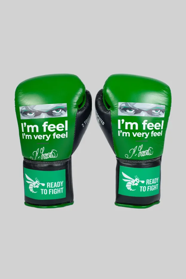 Boxing Gloves – I’m Very Feel Collection – Green – 100% Premium Leather – Ready To Fight (RTF) – 10 oz