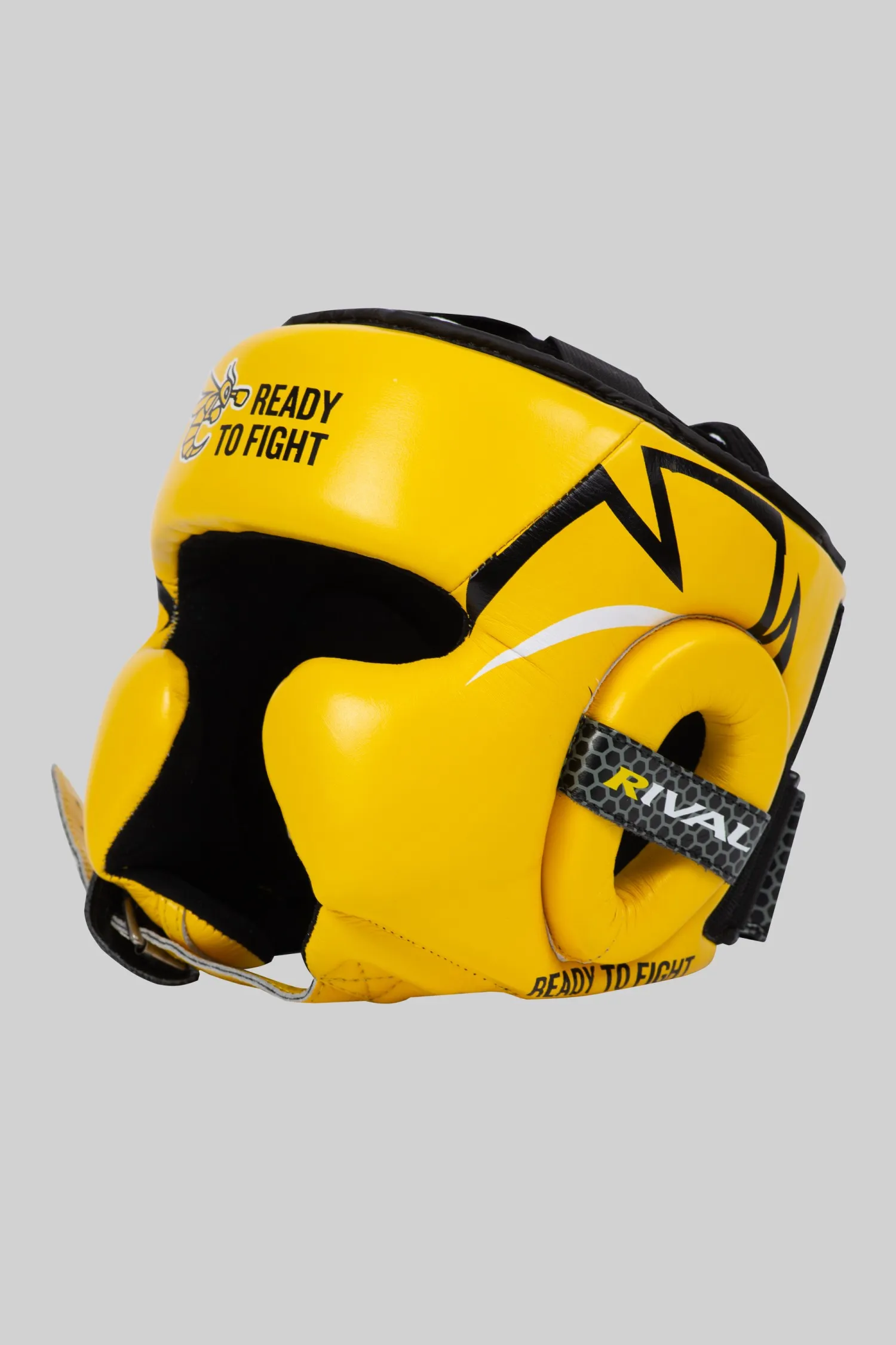 Hybrid Headgear – RTF x RIVAL Collection – Yellow/Black – 100% Leather – Ready To Fight (RTF)