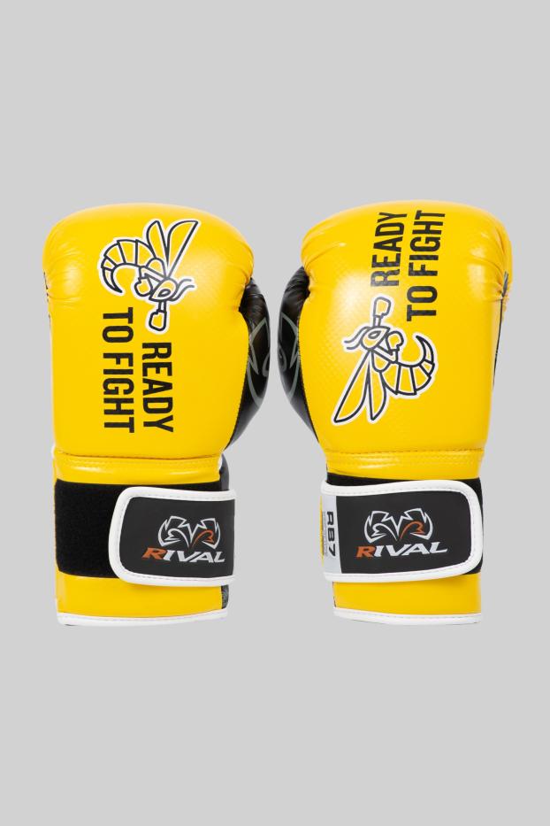 Чоловічі рукавички – RTF & RIVAL Fitness – Жовто/чорні – Синтетична шкіра – Ready To Fight (RTF) – 10 oz