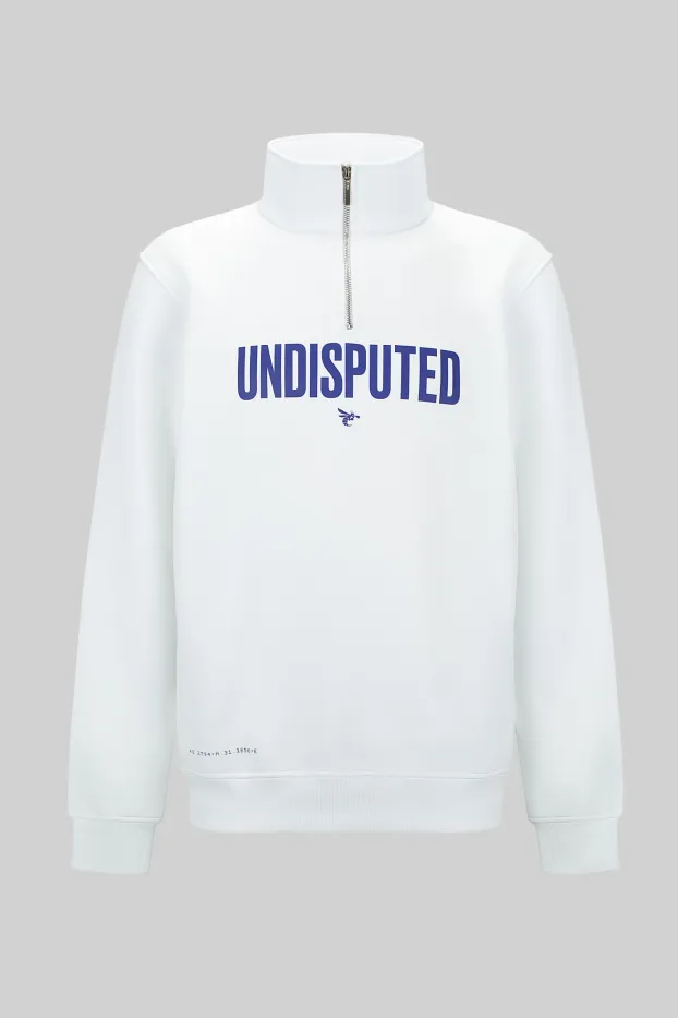 Herren Sweatshirt – Usyk Undisputed – Weiß – 70 % Baumwolle / 30 % Polyester – 320 GSM – Ready To Fight (RTF) 