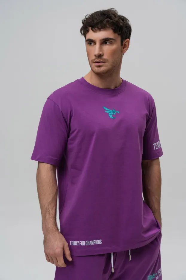 Herren T-Shirt – 7 Days of Usyk – Violett – 95 % Baumwolle / 5 % Elasthan – 190 GSM – Ready To Fight (RTF)