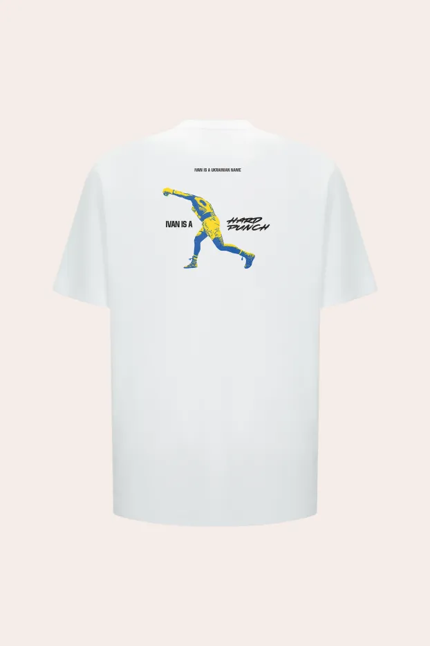 T-Shirt – Ivan Hard Punch – Weiß – 95 % Baumwolle / 5 % Elasthan – 190 GSM – Ready To Fight (RTF)