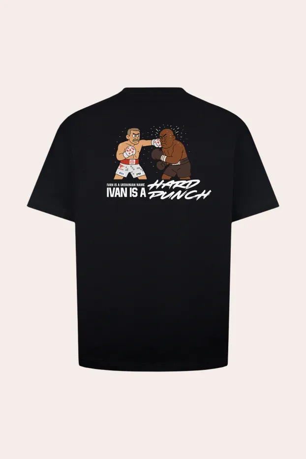 T-Shirt – Usyk Hard Punch – Schwarz – 95 % Baumwolle / 5 % Elasthan – 190 GSM – Ready To Fight (RTF)