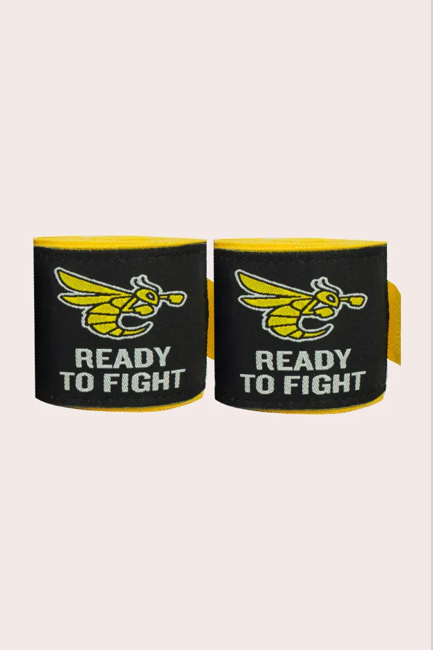 Bandages de boxe – Collection Buzz – Jaune – Polyester – Ready To Fight (RTF)