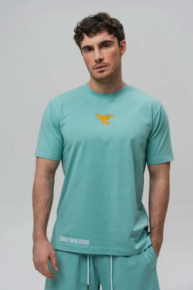 Herren T-Shirt – 7 Days of Usyk – Blau – 95 % Baumwolle / 5 % Elasthan – 190 GSM – Ready To Fight (RTF)