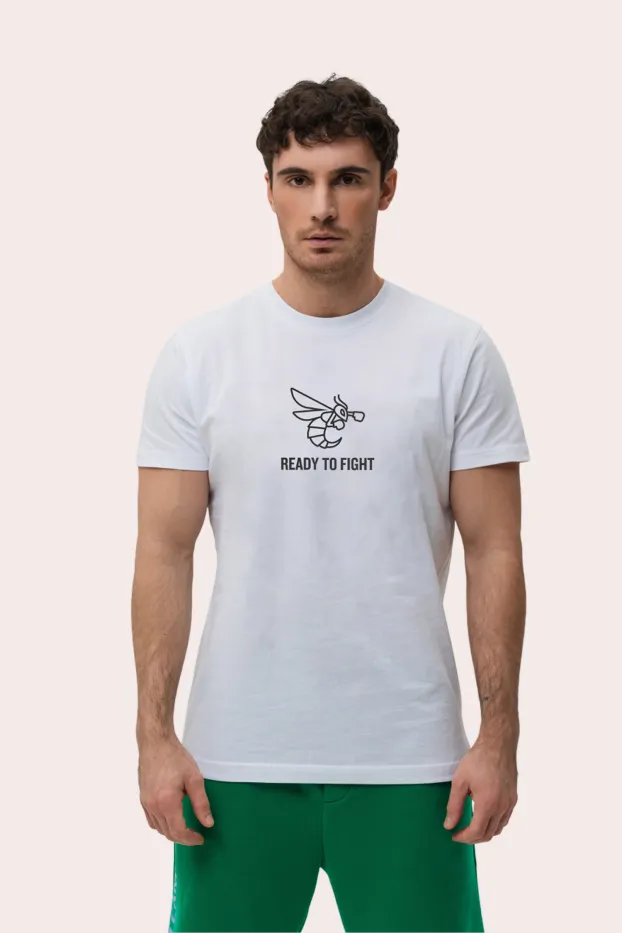 Men’s  T-shirt – RTF Edition Classic – White – 95% Cotton / 5% Elastane – 190 GSM – Ready To Fight (RTF)