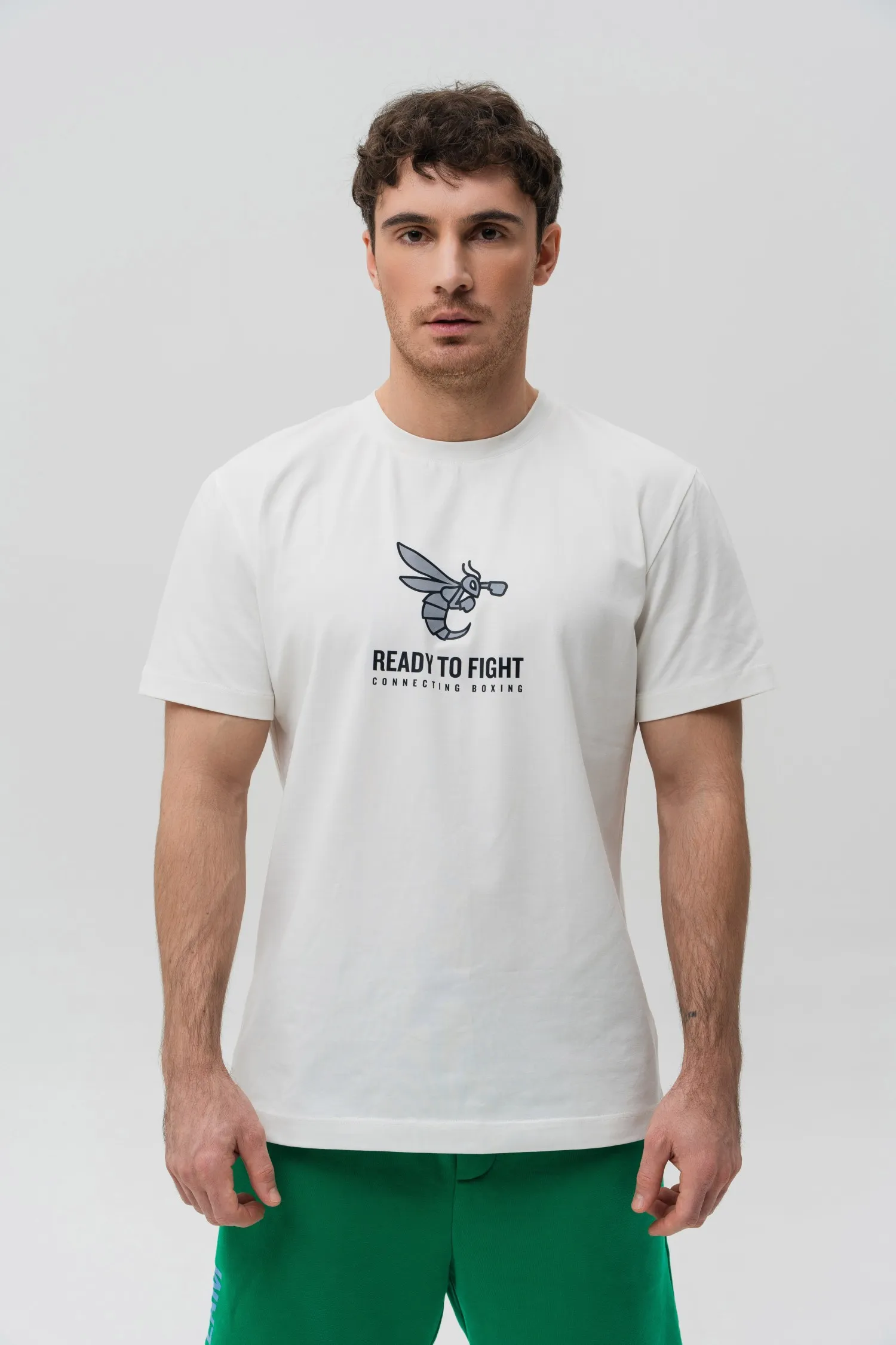 Men’s T-Shirt – Team Usyk – White – 95% Cotton / 5% Elastane – 190 GSM – Ready To Fight (RTF)