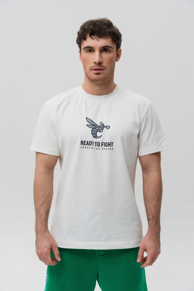 Чоловіча футболка – Team Usyk – Біла – 95% бавовна / 5% еластан – 190 GSM – Ready To Fight (RTF)