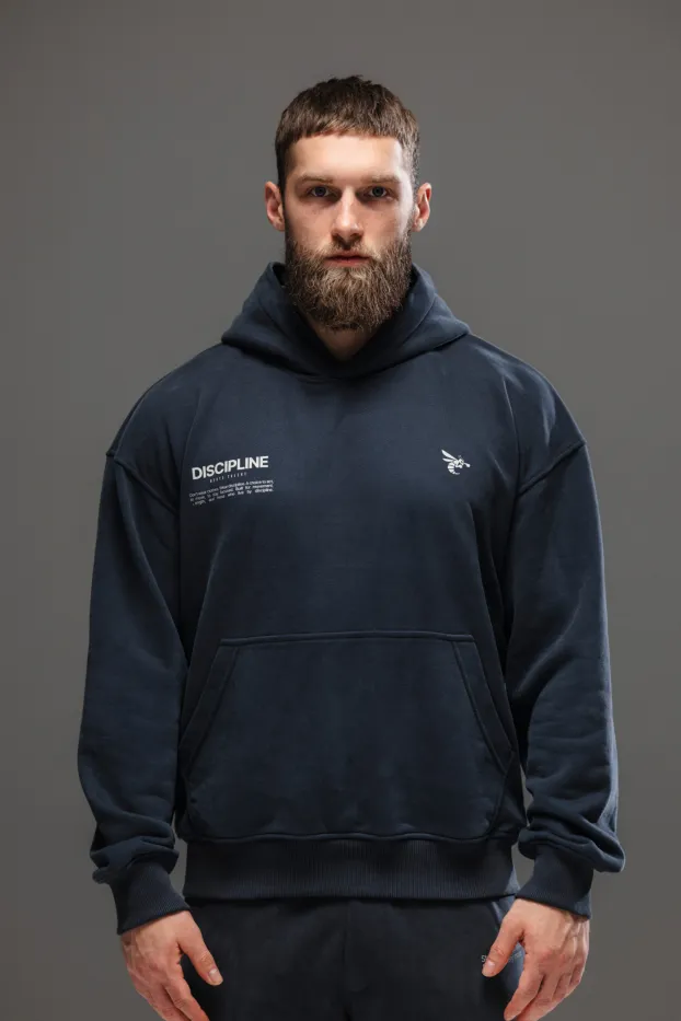 Sudadera con capucha Discipline — Azul marino